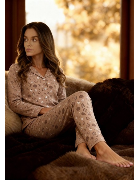 Pajamas 482/434 smile 4 dł/r s-2xl women's rozpinana Cornette