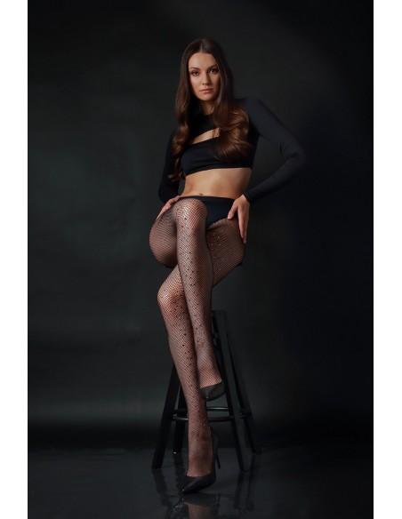 Rajstopy 22317 stone cabarette lurex 2-4 Knittex