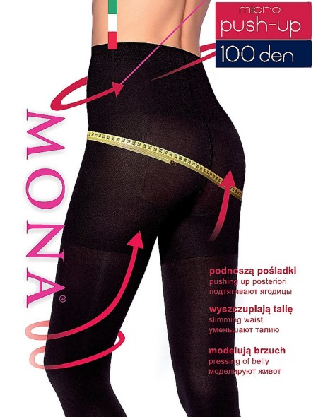 Tights micro push-up 100 den 2-4 Mona