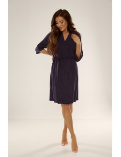 Kropki szlafrok damski krótki, De Lafense 941