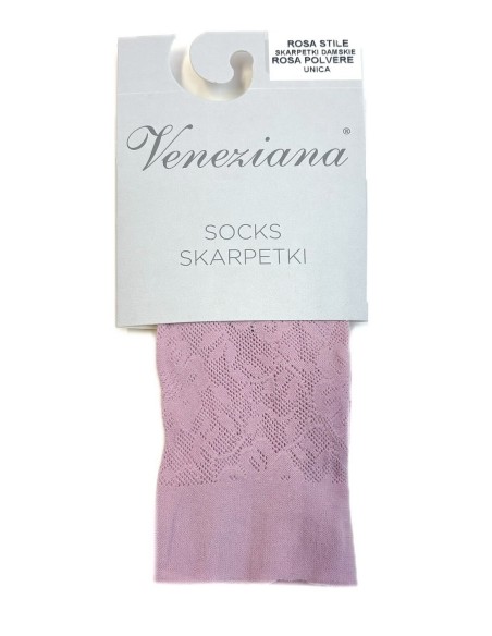 Socks rosa stile ażur Veneziana