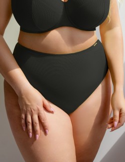 Briefs swim women's with wysokim stanem Krisline Lemon black