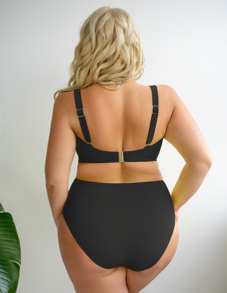 Figi kąpielowe damskie z wysokim stanem Krisline Lemon czarny 