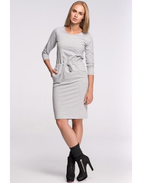 Sukienka damska z rękawem 3/4, Makadamia m277