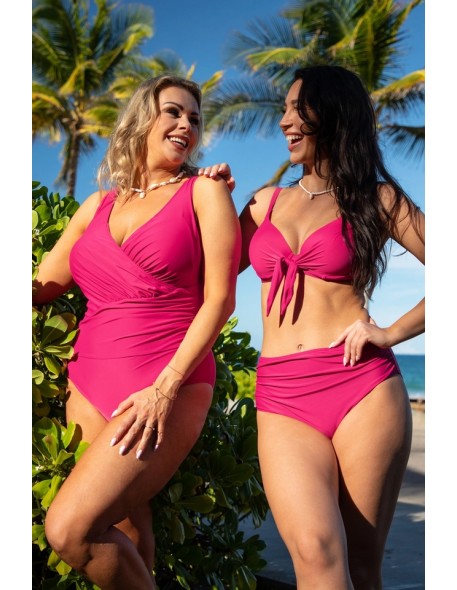Two-piece swimsuit modeling slimming plus size...