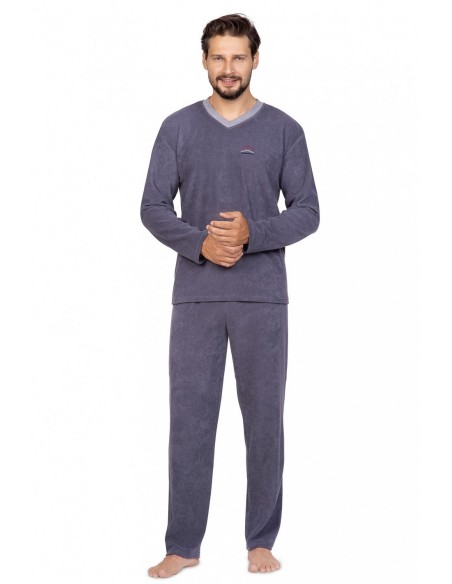 Piżama 592 dł/r frotte 2xl-3xl męska Regina