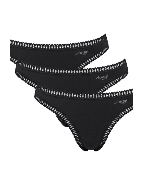 Figi go crush string 3pack czarne Sloggi