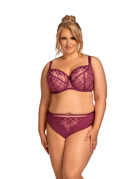 Nessa Nel koronkowy biustonosz burugundowy -...