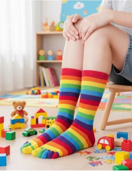 Podkolanówki 44005 paski palce 35-40 Rebeka