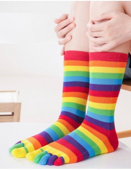 Podkolanówki 44005 paski palce 35-40 Rebeka