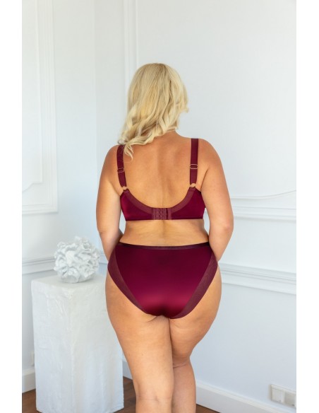 Biustonosz na duży biust Krisline Merlot Soft Bralette z paskami, miękki