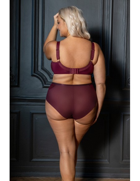 Biustonosz koronkowy na duży biust Krisline Merlot soft full cup