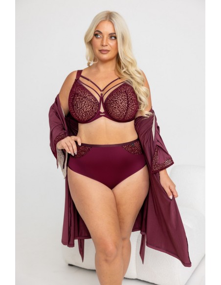 Krisline Merlot figi wysoki stan, elegancki model plus size