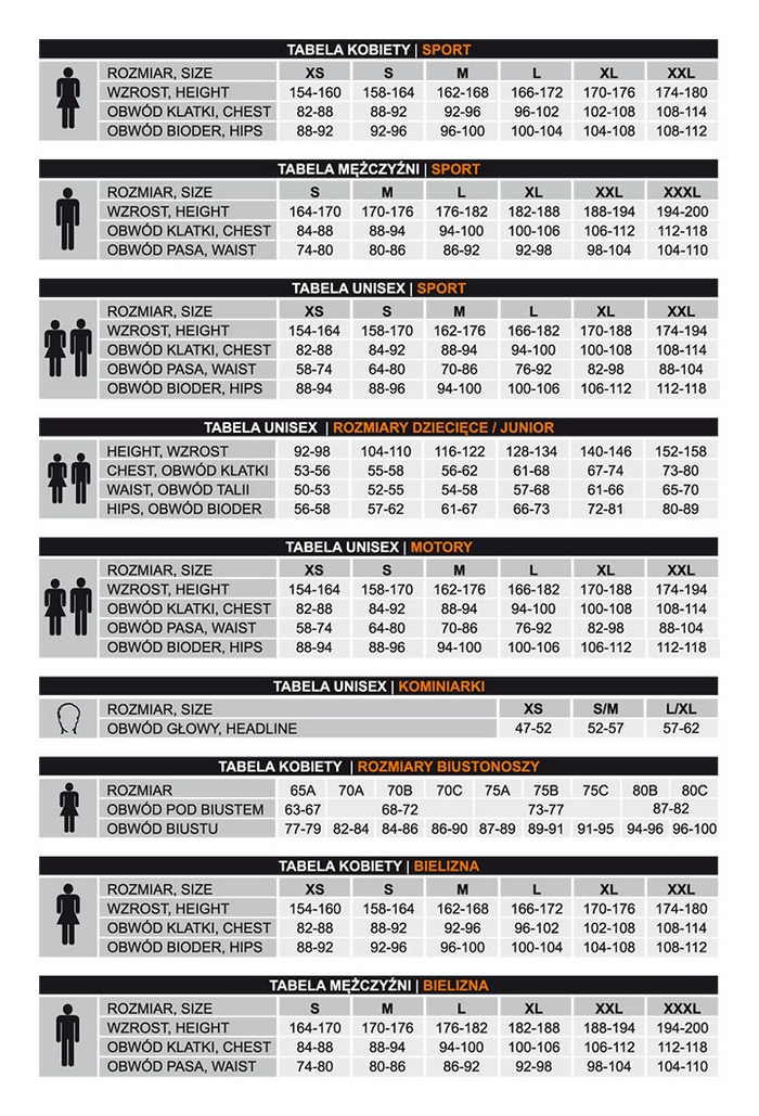 Brubeck size chart