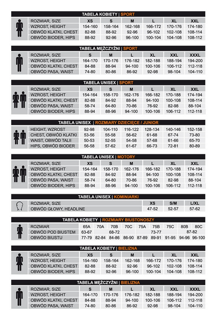 Brubeck size chart