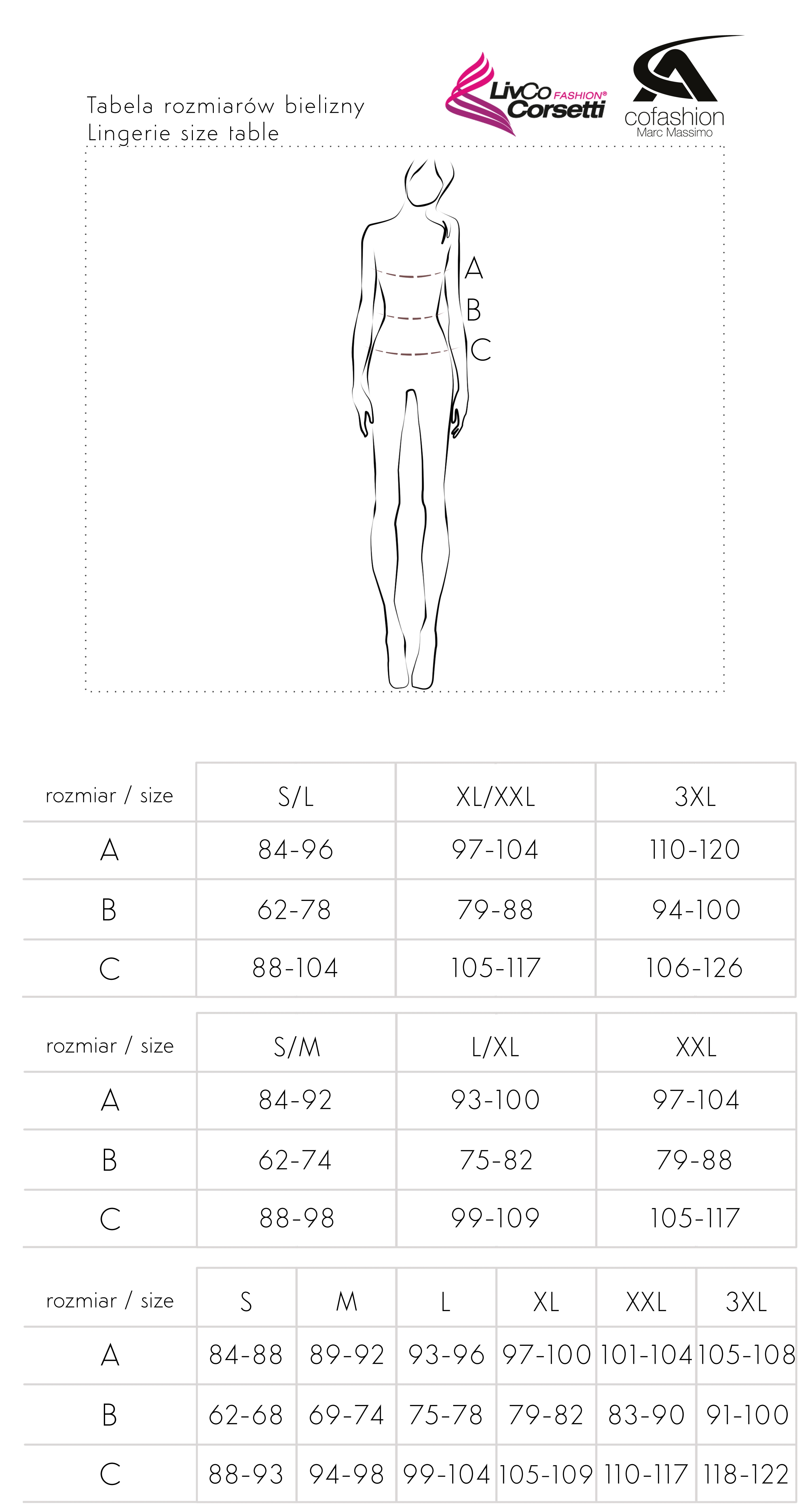 Cofashion size chart