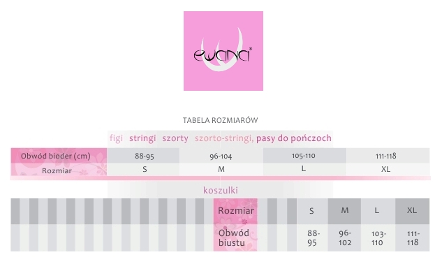 Ewana size chart