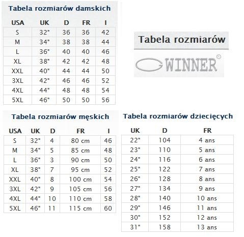 tabela rozmiarów Gwinner