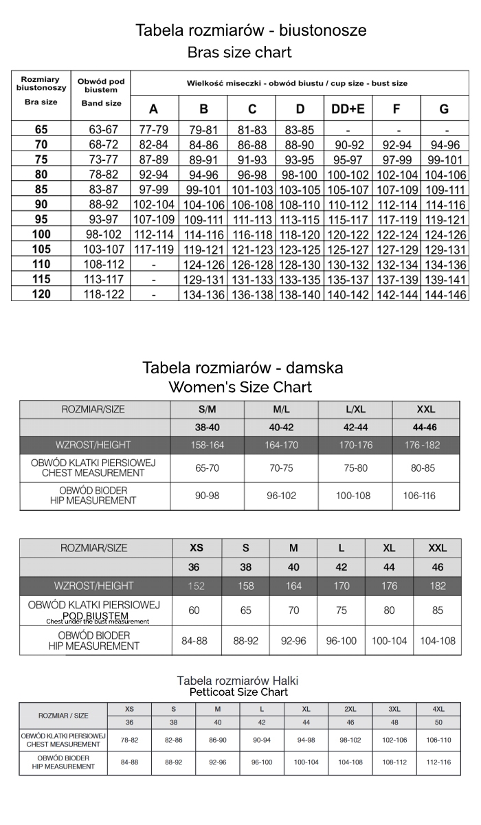 Hanna Style size chart